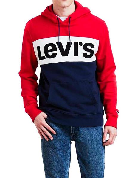 Levi's - Sudadera de hombre roja con capucha